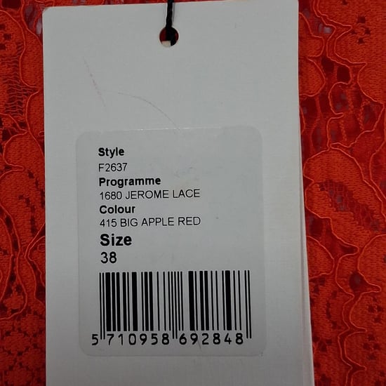 Ganni Spitzenverziertes Midikleid aus rotem Polyester - Image 5