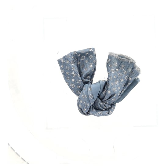 Louis Vuitton Monogram-Seidenschal in Hellblau - Image 5