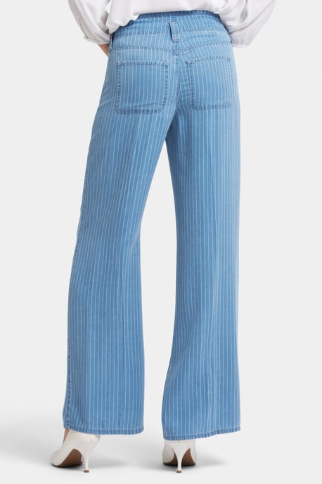 High Rise Teresa Weite Jeans Hellblaue Streifen Premium-Denim - Image 2