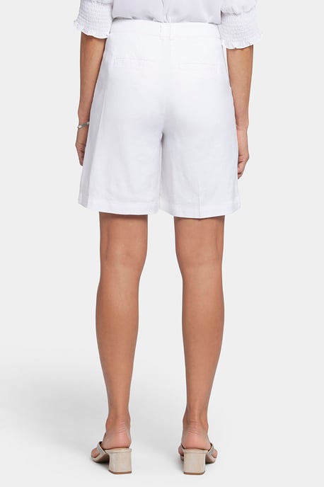 Entspannte kurze weiße Stretch-Leinenhose - Image 2