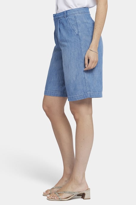 Entspannte Denim-Bermuda-Shorts mit hoher Taille - Image 3