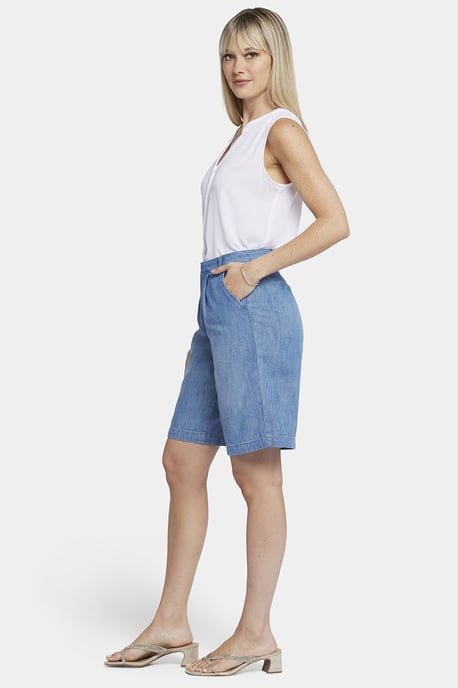 Entspannte Denim-Bermuda-Shorts mit hoher Taille - Image 5
