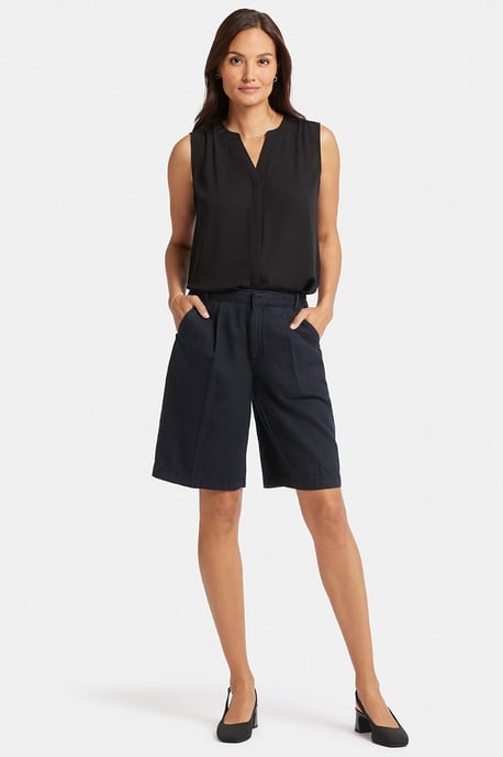 Lässige Denim-Bermudashorts mit hohem Bund - Image 1