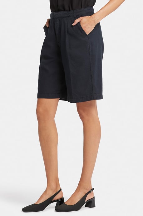 Lässige Denim-Bermudashorts mit hohem Bund - Image 3