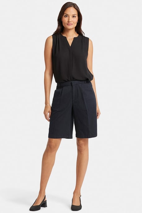 Lässige Denim-Bermudashorts mit hohem Bund - Image 4