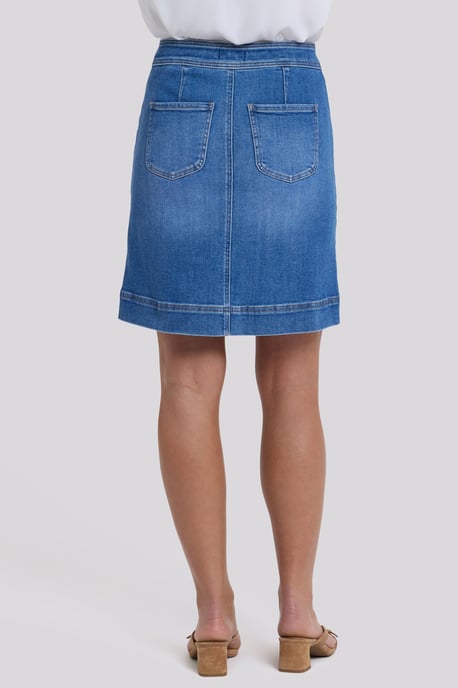 Hohe Taille A-Linien Utility Jeansrock - Image 2