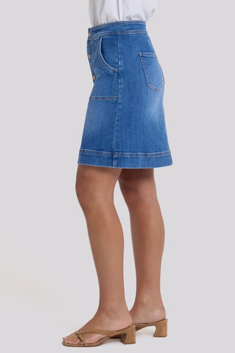 Hohe Taille A-Linien Utility Jeansrock - Image 3
