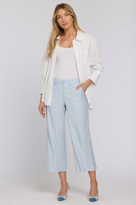 Weite Cargo-Capri-Hosen aus Stretch-Leinen - Image 1