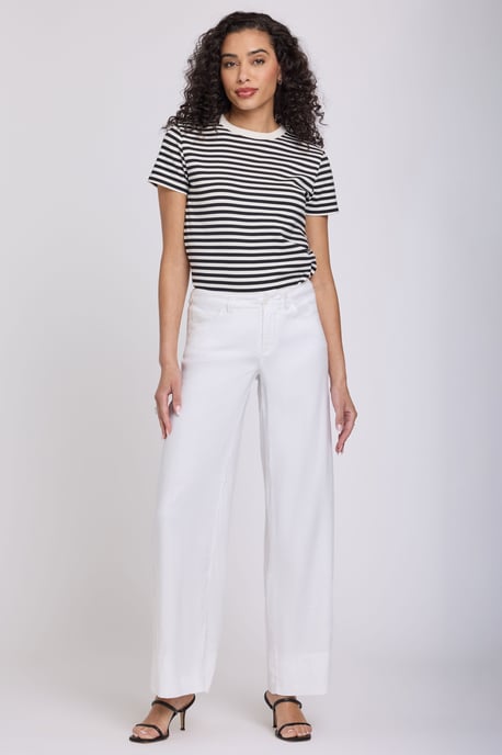 5-Pocket-Breitleg-Hose aus Stretch-Leinen mit super hoher Taille - Image 1