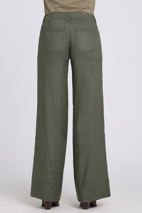 5-Pocket-Breitleg-Hose aus Stretch-Leinen mit super hoher Taille - Image 2