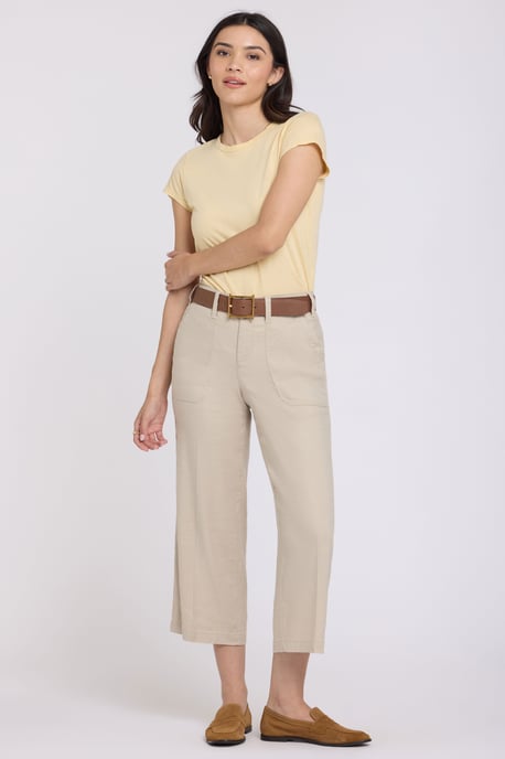 Weite Cargo-Capri-Hosen aus Stretch-Leinen - Image 1