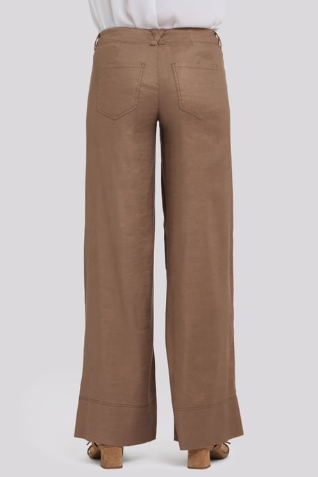 5-Pocket-Breitleg-Hose aus Stretch-Leinen mit super hoher Taille - Image 2