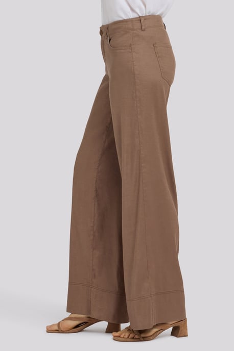 5-Pocket-Breitleg-Hose aus Stretch-Leinen mit super hoher Taille - Image 3