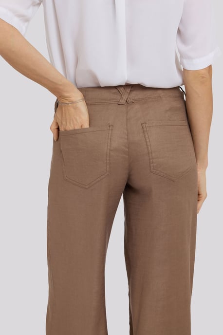 5-Pocket-Breitleg-Hose aus Stretch-Leinen mit super hoher Taille - Image 5