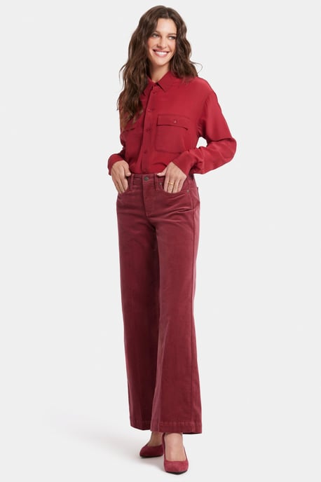 Teresa Weite Beinform Hose Rote Cordstoffe - Image 4