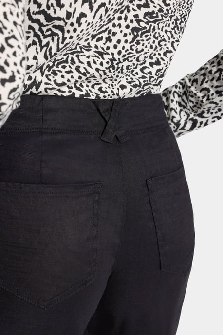 5-Pocket-Breitleg-Hose aus Stretch-Leinen mit super hoher Taille - Image 5