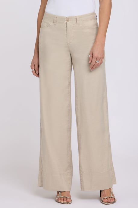 5-Pocket-Breitleg-Hose aus Stretch-Leinen mit super hoher Taille - Image 4