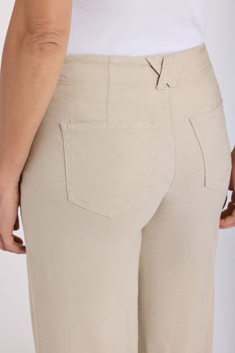 5-Pocket-Breitleg-Hose aus Stretch-Leinen mit super hoher Taille - Image 5