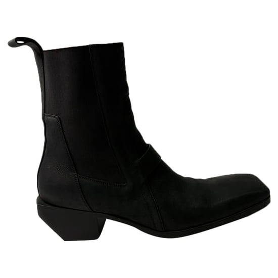 Rick Owens Stiefeletten mit Absatz aus schwarzem Kalbsleder - Image 1