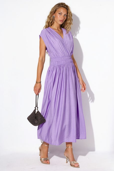 Strukturierte V-Ausschnitt-Midikleid - Image 2