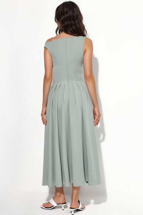 Asymmetrisches Kragen-Midi-Kleid - Image 3