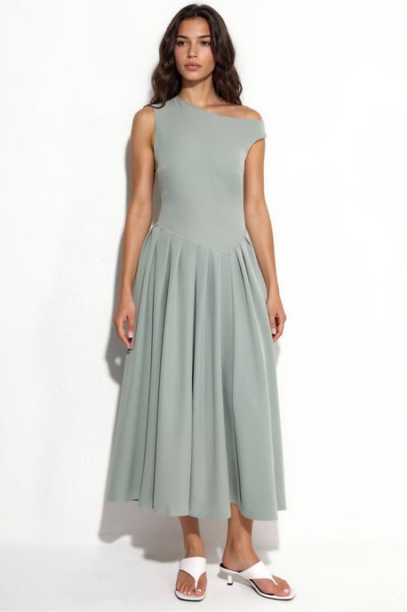 Asymmetrisches Kragen-Midi-Kleid - Image 6