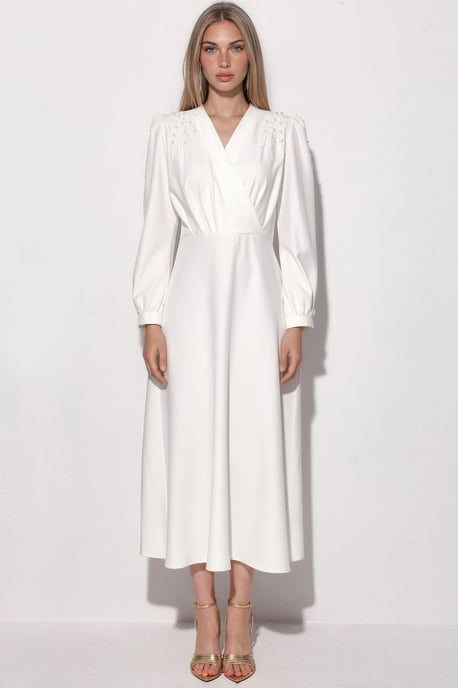 Gepflegtes A-Linien-Midikleid mit Gürtel - Image 5