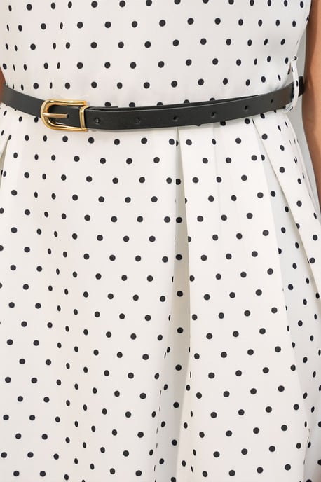 Punkte-Muster Tailliertes Midikleid im A-Linien-Stil - Image 5