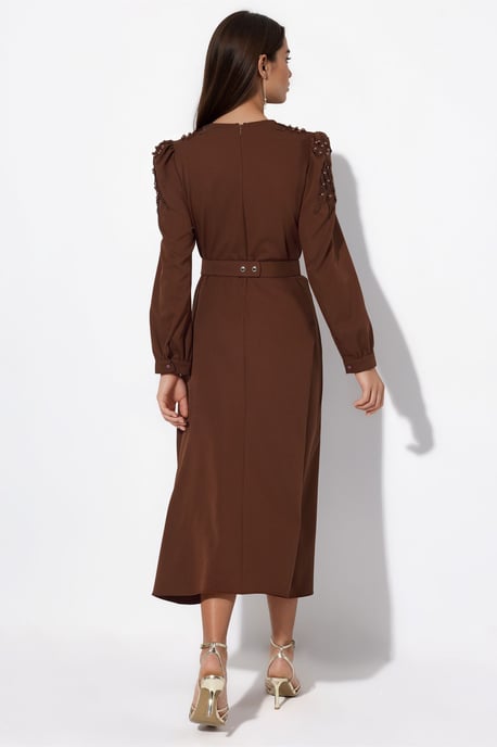 Gürtel-A-Linien-Midikleid - Image 3