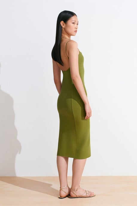 Ärmelloses Bodycon-Midi-Kleid mit Ausschnitt-Detail - Image 2
