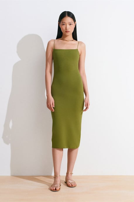 Ärmelloses Bodycon-Midi-Kleid mit Ausschnitt-Detail - Image 3