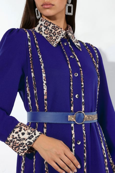 Leopardenmuster Maxi Hemdkleid - Image 4