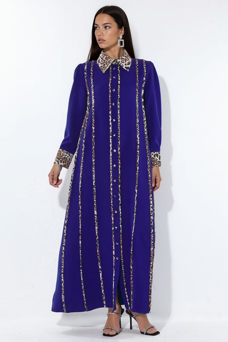 Leopardenmuster Maxi Hemdkleid - Image 5