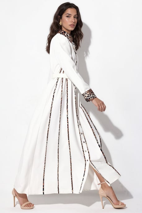 Leopardenmuster Maxi Hemdkleid - Image 2