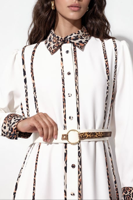 Leopardenmuster Maxi Hemdkleid - Image 4