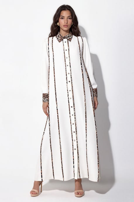Leopardenmuster Maxi Hemdkleid - Image 5