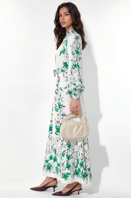 Blumenkleid mit Gürtel im Maxi-Stil - Image 2