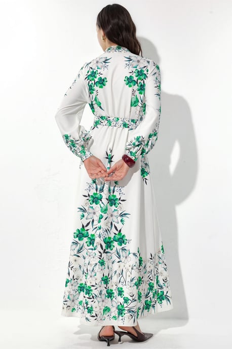 Blumenkleid mit Gürtel im Maxi-Stil - Image 3