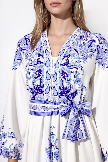 Paisley A-Linien-Maxikleid mit Bindegürtel - Image 4