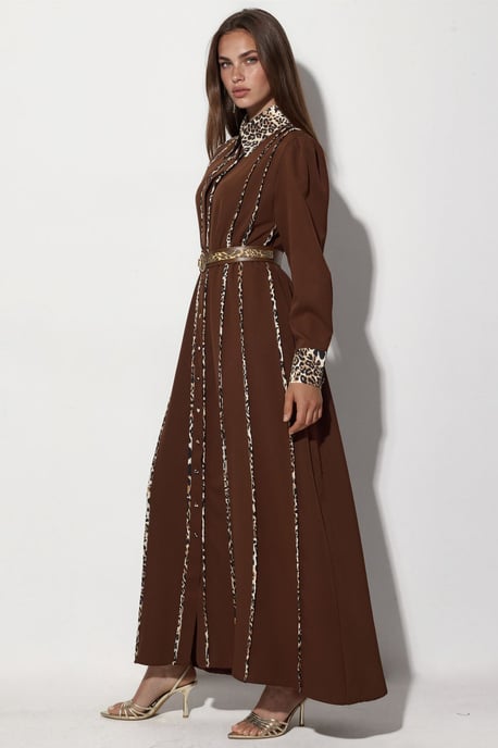 Leopardenmuster Maxi Hemdkleid - Image 2