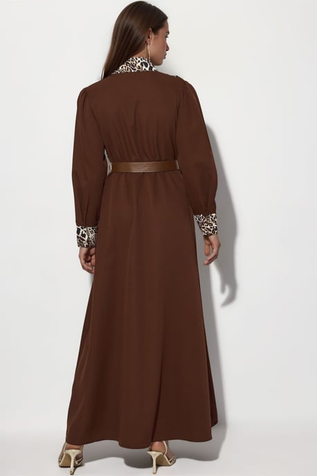 Leopardenmuster Maxi Hemdkleid - Image 3