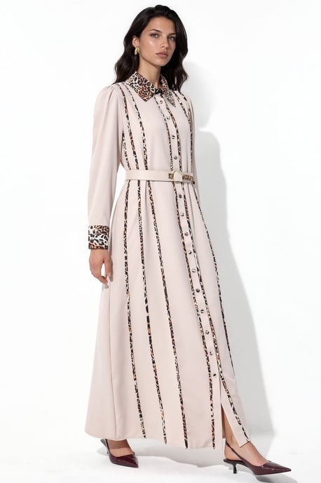 Leopardenmuster Maxi Hemdkleid - Image 2