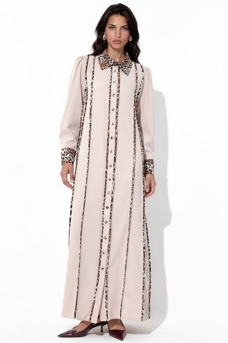 Leopardenmuster Maxi Hemdkleid - Image 5