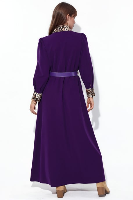 Leopardmuster Maxi Hemdkleid - Image 3