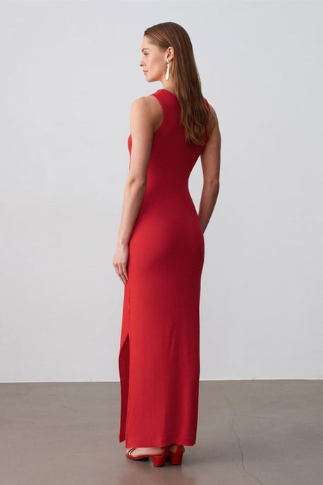 Rippoptik Ärmelloses Bodycon-Maxikleid - Image 2