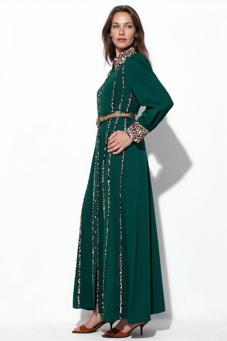 Leopardenmuster Maxi-Shirtkleid - Image 2