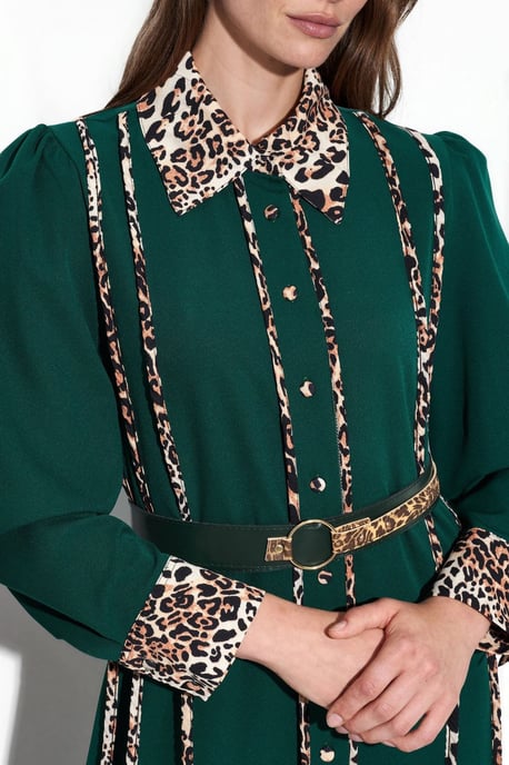 Leopardenmuster Maxi-Shirtkleid - Image 4