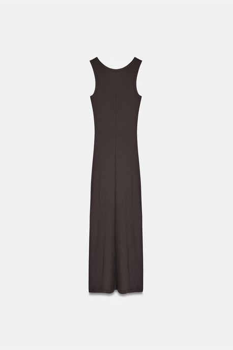 Rippoptik Ärmelloses Bodycon-Maxikleid - Image 6