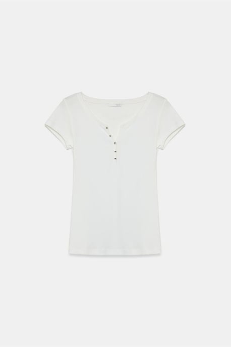 Damen Slim Fit Baumwoll U-Ausschnitt T-Shirt - Image 5