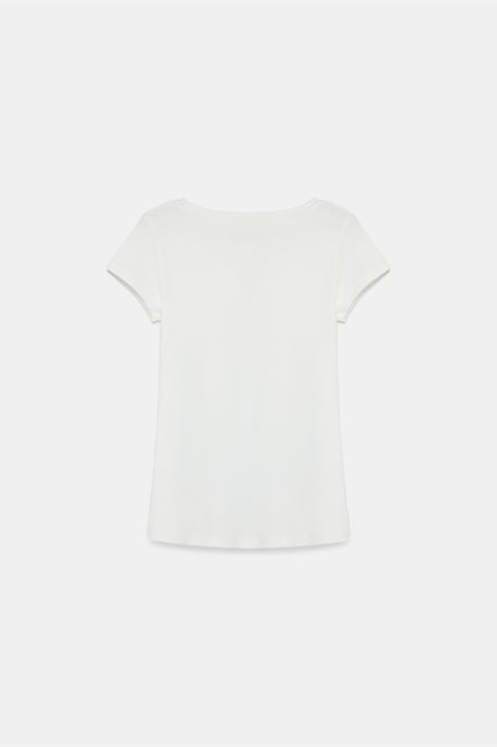 Damen Slim Fit Baumwoll U-Ausschnitt T-Shirt - Image 6
